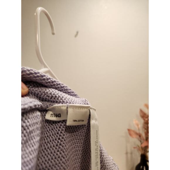 NWT Ann Taylor 100% Cotton Collared Button Cardigan S Lilac Purple Lightweight - Picture 4 of 7